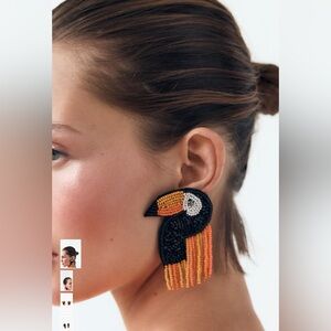 Zara beaded toucan earrings